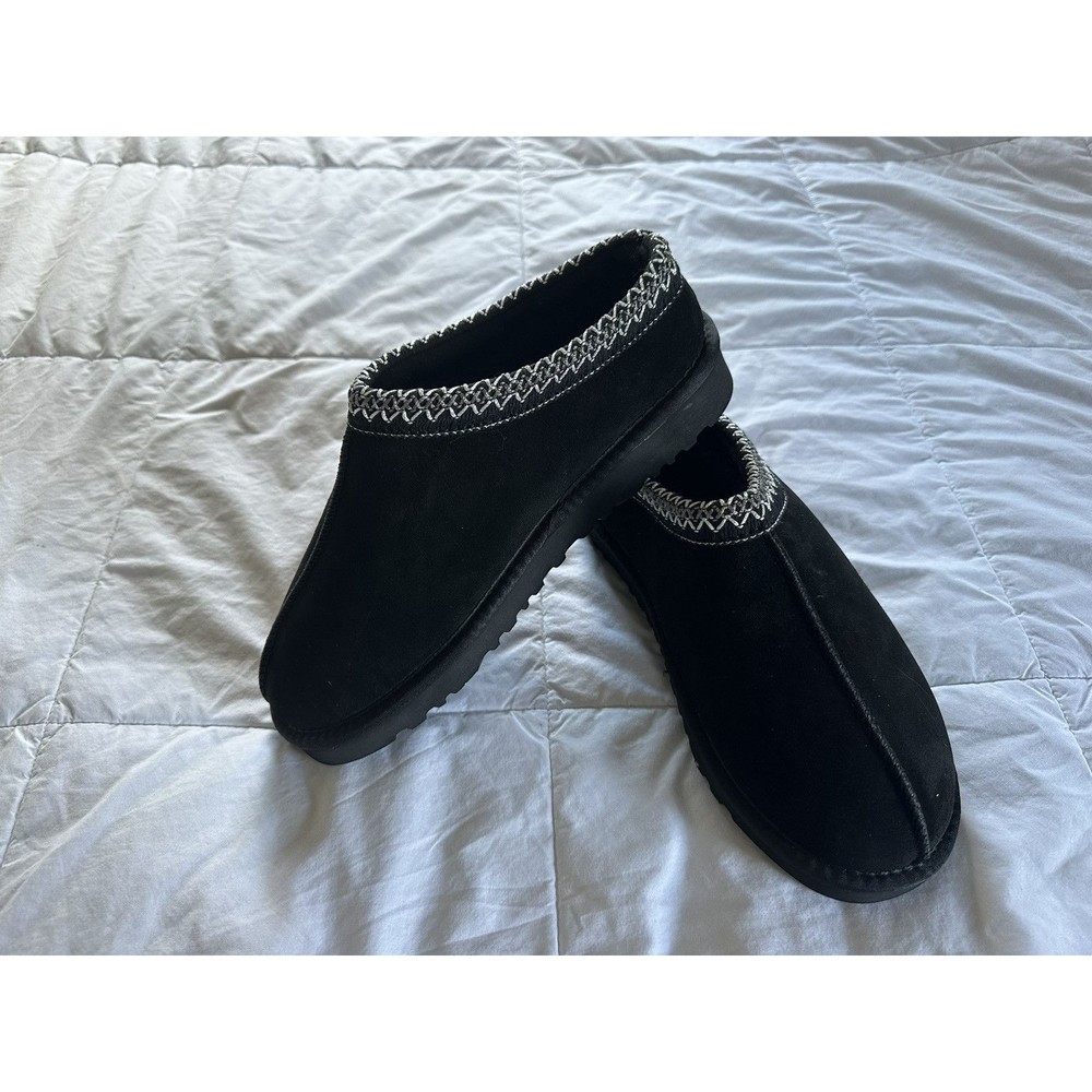 Women’s Black Suede Cozy Clogs Slip-On Slipper Shoes Size 9 - Picture 3 of 7
